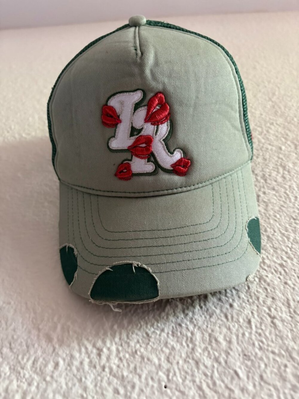 La Ropa Distressed Green Trucker Hat